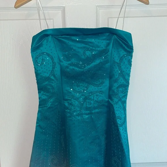 debut | Dresses | Debut Size 3 Teal Formal Beaded Dress | Poshmark